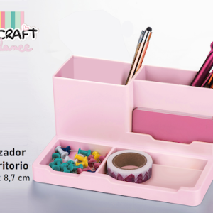 ORGANIZADOR PLÁSTICO DE ESCRITORIO IBI CRAFT TENDANCE, ROSADO