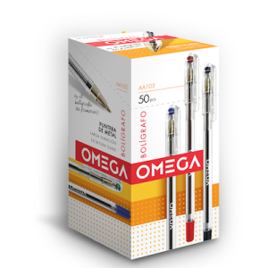 CAJA DE 50 BOLÍGRAFOS OMEGA AA103