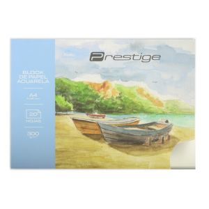 BLOC DE 20 HOJAS DE PAPEL ACUARELA PRESTIGE, A4
