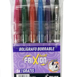 ESTUCHE PILOT FRIXION C/6 BOLÍGRAFOS, COLORES CLÁSICOS