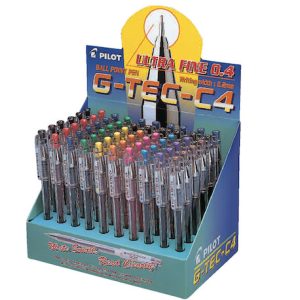 EXHIBIDOR PILOT C/60 BOLÍGRAFOS G-TEC-C4, 0.4 mm, TINTA GEL BIOPOLIMÉRICA