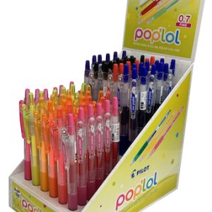 EXHIBIDOR C/72 BOLÍGRAFOS PILOT POP'LOL COLORES CLÁSICOS Y FLÚO