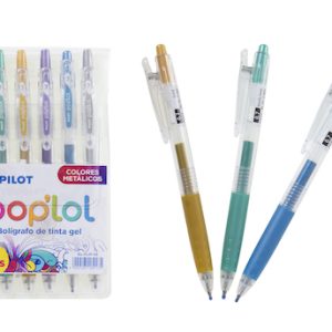 ESTUCHE PILOT POP'LOL C/6 BOLÍGRAFOS, COLORES METÁLICOS