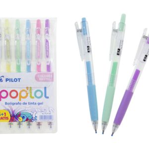 ESTUCHE PILOT POP'LOL C/6 BOLÍGRAFOS, COLORES PASTEL