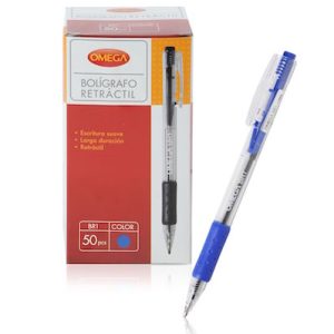 CAJA CON 50 BOLÍGRAFOS RETRÁCTILES OMEGA BR1