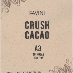 BLOC C/10 HOJAS DE PAPEL FAVINI CRUSH, A3, 120 GRS., "CACAO"