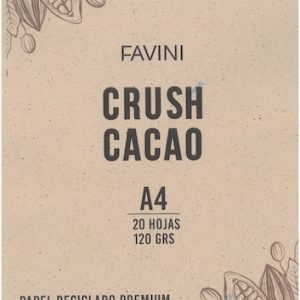 BLOC C/20 HOJAS DE PAPEL FAVINI CRUSH, A4, 120 GRS., "CACAO"