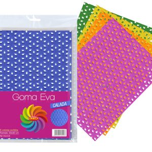 PAQUETE CON 6 HOJAS SURTIDAS DE GOMA EVA CALADA 20 X 30 CM