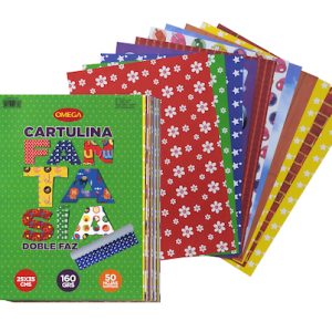 SOBRE C/50 HOJAS DE CARTULINA FANTASÍA DOBLE FAZ, 25 X 35 CM, 150 GR