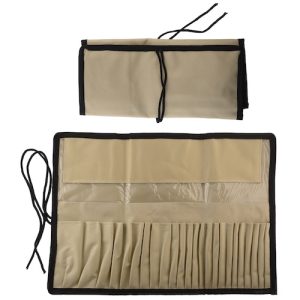 ESTUCHE ENROLLABLE PRESTIGE P/PINCELES CABO CORTO, CAP. 24 UNIDADES, LONA