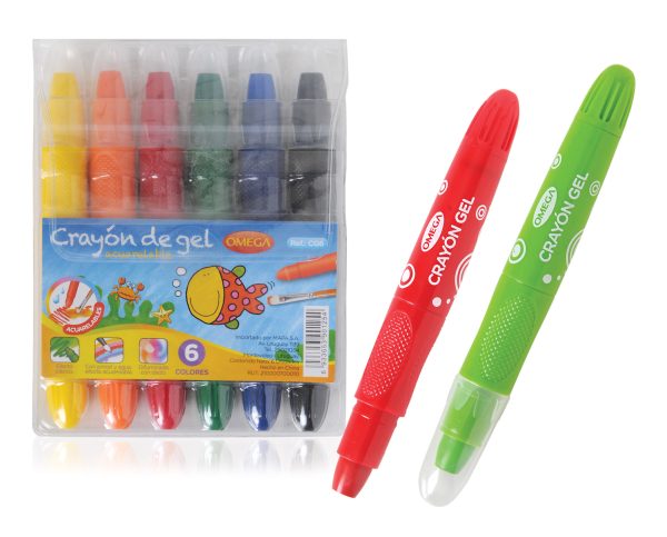 CRAYONES DE GEL OMEGA 6 COLORES