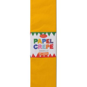 PAQUETE C/10 PLIEGOS DE PAPEL CREPÉ OMEGA 50x200cm AMARILLO-46