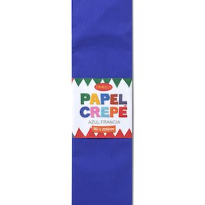 PAQUETE C/10 PLIEGOS DE PAPEL CREPÉ 50x200cm AZUL FRANCIA-39