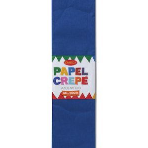 PAQUETE C/10 PLIEGOS DE PAPEL CREPÉ 50x200cm AZUL MEDIO-42