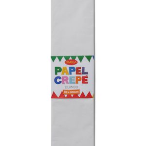 PAQUETE C/10 PLIEGOS DE PAPEL CREPÉ 50x200cm BLANCO-20