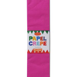 PAQUETE C/10 PLIEGOS DE PAPEL CREPÉ OMEGA.50x200cm FUCSIA-16