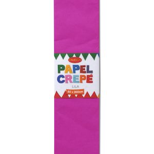 PAQUETE C/10 PLIEGOS DE PAPEL CREPÉ OMEGA.50x200cm LILA-21
