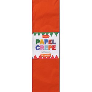 PAQUETE C/10 PLIEGOS DE PAPEL CREPÉ OMEGA.50x200cm. NARANJA-15