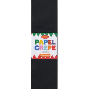 PAQUETE C/10 PLIEGOS DE PAPEL CREPÉ OMEGA.50x200cm. NEGRO-19