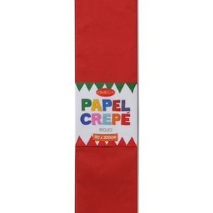 PAQUETE C/10 PLIEGOS DE PAPEL CREPÉ OMEGA.50x200cm. ROJO-01