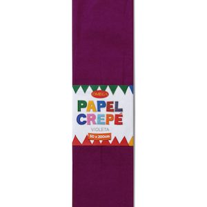 PAQUETE C/10 PLIEGOS DE PAPEL CREPÉ OMEGA.50x200cm VIOLETA-25