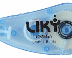 CAJÓN CON 360 CINTAS CORRECTORAS LIKY DE 8 MTS