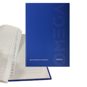 CUADERNO TAPA DURA OMEGA, FORMATO B5, 120 HOJAS, INDIZADO