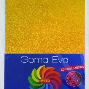 PAQUETE CON 5 HOJAS SURTIDAS DE GOMA EVA CON BRILLANTINA 20 X 30 CM