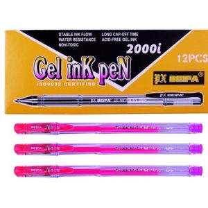 CAJA C/12 BOLÍGRAFOS BEIFA GEL CON BRILLANTINA