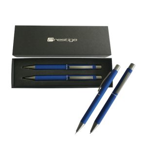 JUEGO DE BOLÍGRAFO Y PORTAMINAS CUERPO AZUL PRESTIGE