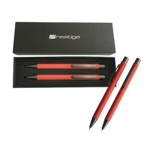JUEGO DE BOLÍGRAFO Y PORTAMINAS CUERPO ROJO PRESTIGE