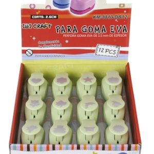 EXHIBIDOR CON 12 PERFORADORAS DE 25 MM PARA GOMA EVA