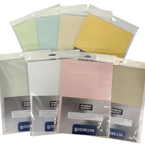 PAQUETE 10 HOJAS PAPEL METAL COLOR. 250 GR. A4.