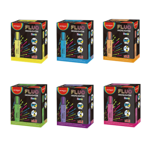 CAJA C/12 RESALTADORES KEYROAD NEÓN, 6 COLORES