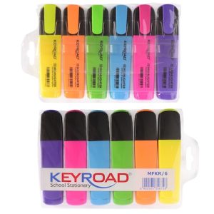 ESTUCHE C/6 RESALTADORES KEYROAD NEÓN, 6 COLORES
