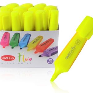 CAJA CON 12 RESALTADORES OMEGA COLORES FLUO