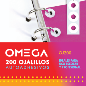 CAJA DE 200 OJALILLOS AUTOADHESIVOS OMEGA