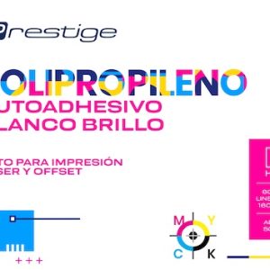 PAQ. 100H. POLIPROPILENO AUTOADH. BRILLO PRESTIGE, 70x100cm, 60mic., LINER 160g