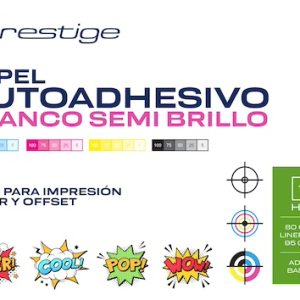 PAQ. 100H. PAPEL AUTOADH. SEMI BRILLO PRESTIGE, 70x100cm, 80grs., LINER 95g