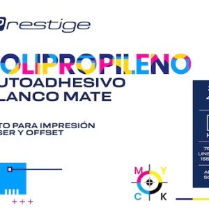 PAQ. 100H. POLIPROPILENO AUTOADH. MATE PRESTIGE, 33x48.2cm, 75mic., LINER 160g