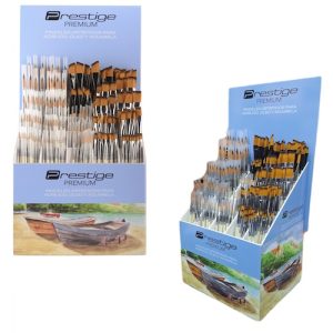 EXHIBIDOR C/240 PINCELES PRESTIGE "PREMIUM", SINTÉTICOS, CABO CORTO, SURTIDOS