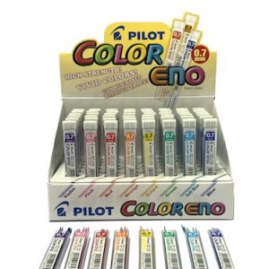 EXHIBIDOR PILOT C/48 ESTUCHES DE 6 MINAS COLOR ENO, 0.7 MM