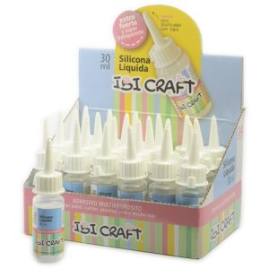 CAJA CON 24 UNIDADES DE SILICONA LÍQUIDA IBI CRAFT. FRASCO 30 ML