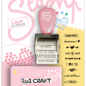 SELLO ROTATIVO IBI CRAFT C/12 DISEÑOS Y ALMOHADILLA - SERIE "LOVE"