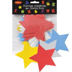 BOLSA C/20 FORMAS DE ESTRELLA DE 14 cms DE GOMA EVA