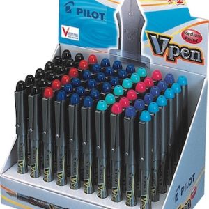 EXHIBIDOR PILOT C/60 PLUMAS V-PEN DE TINTA LIQUIDA, 0.5 MM