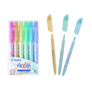 ESTUCHE PILOT FRIXION LIGHT, C/6 RESALTADORES COLORES PASTEL