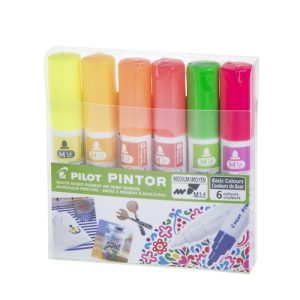 ESTUCHE PILOT PINTOR, C/6 MARCADORES COLORES FLÚO, MEDIO