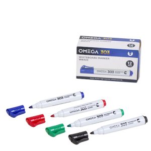 CAJA CON 12 MARCADORES OMEGA 303 PARA PIZARRA BLANCA